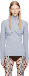 Sinéad O’Dwyer Blue Cup Shaping Turtleneck