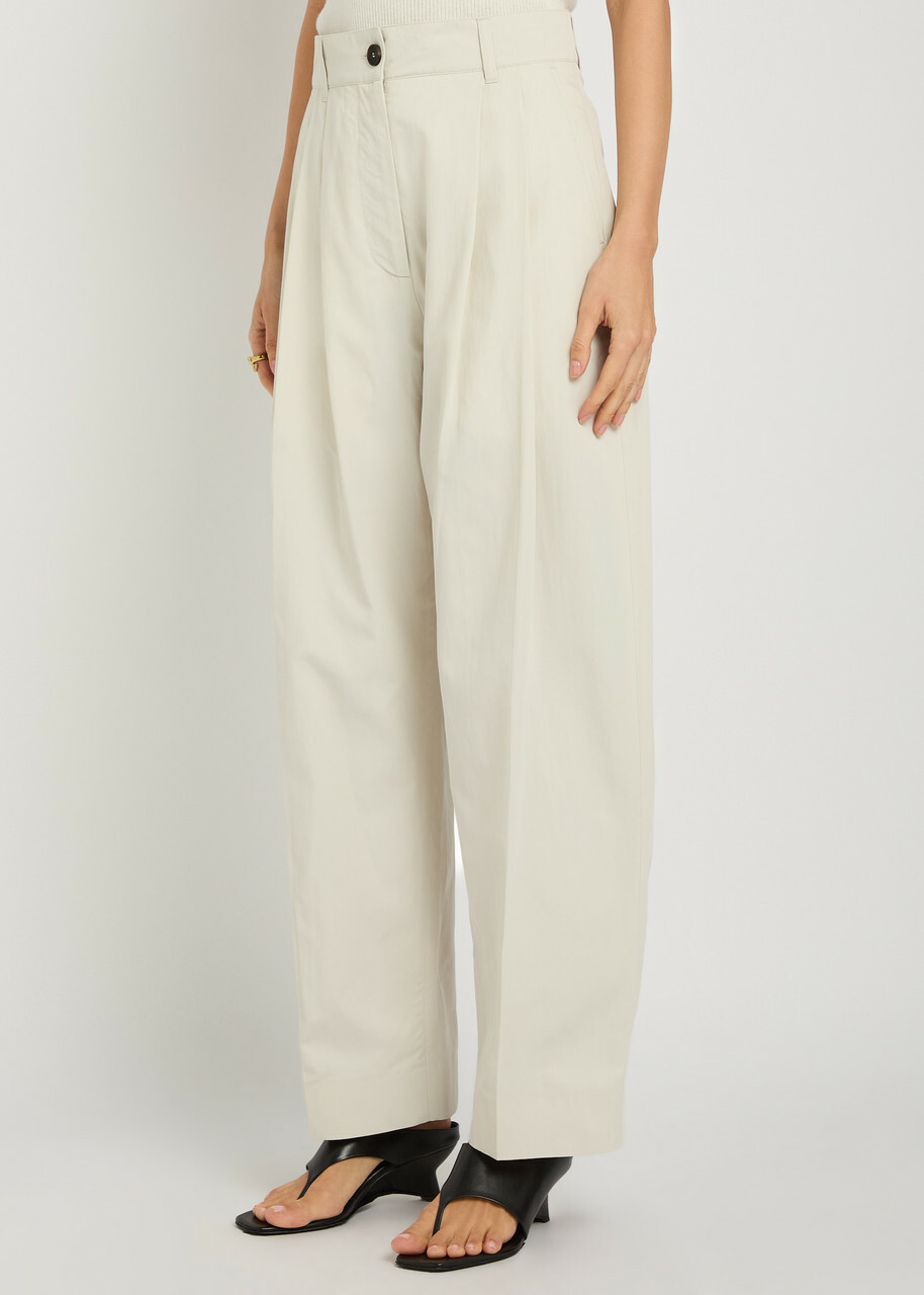 Studio Nicholson Pleated Barrel-leg Woven Trousers Beige