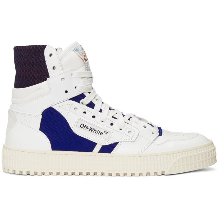 Photo: Off-White White and Blue Low 3.0 High-Top Sneakers 