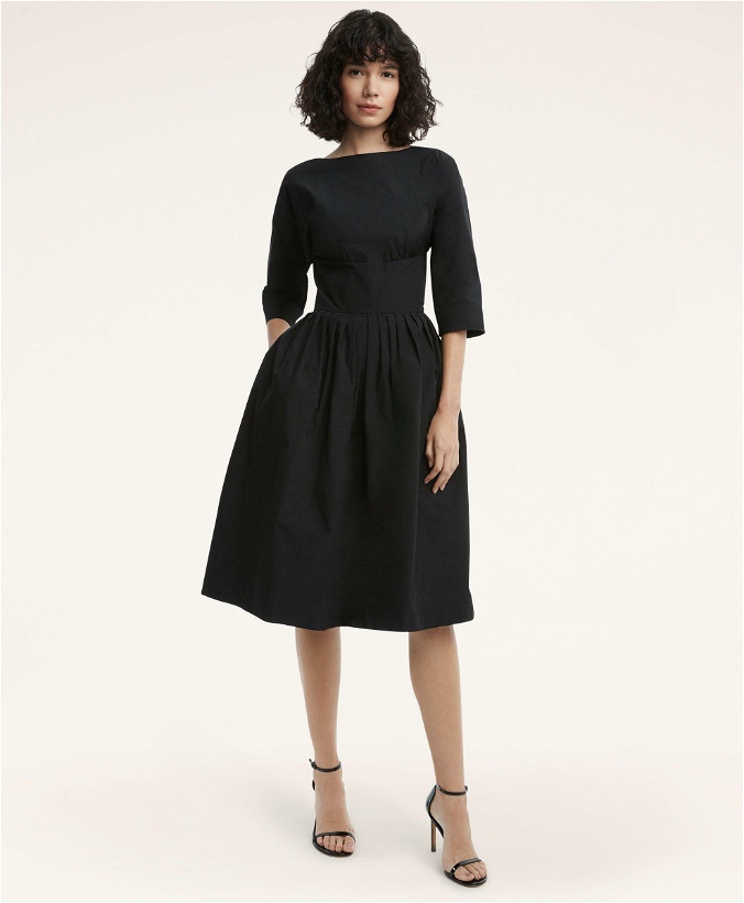 Photo: Brooks Brothers Women's Taffeta Pleated Dress | Black