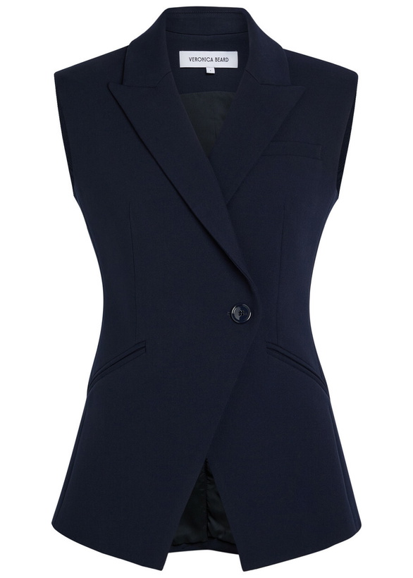 Photo: Veronica Beard Ciel Crepe Vest Navy