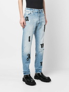 PALM ANGELS - Wash Logo Patch Denim Cotton Jeans