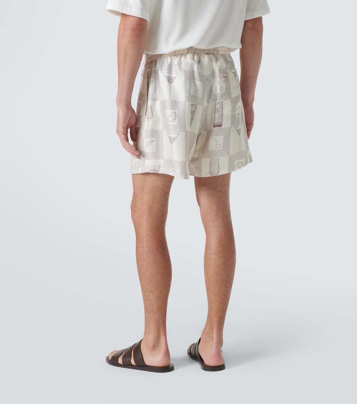 Loro Piana Bay printed silk twill shorts