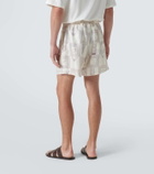 Loro Piana Bay printed silk twill shorts