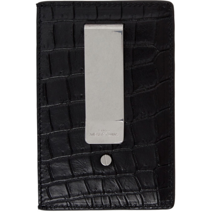 Saint Laurent Monogram Calf Leather Wallet With Money Clip in White for Men