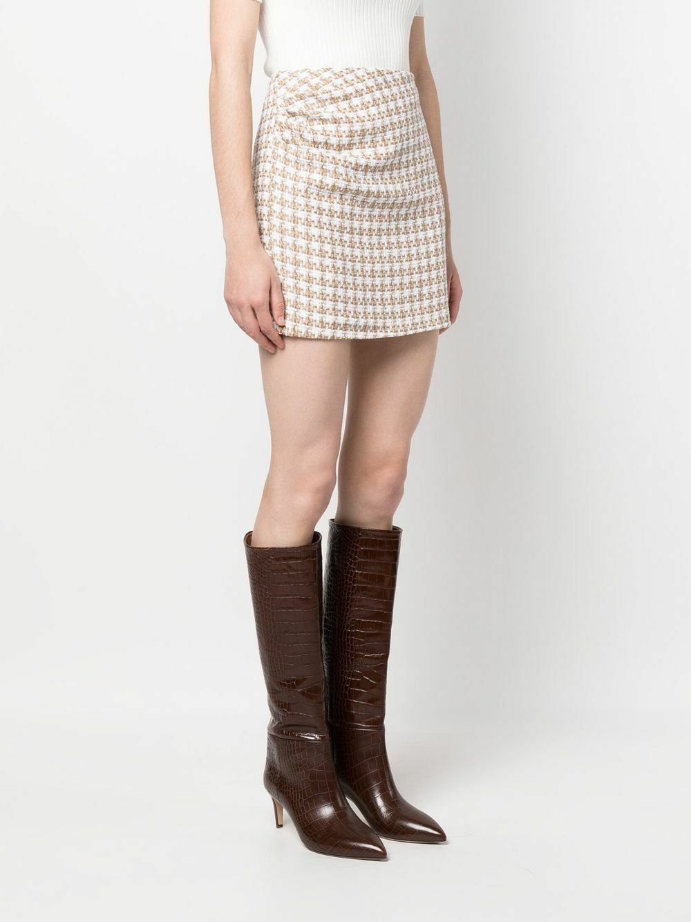 Cotton and silk-blend miniskirt