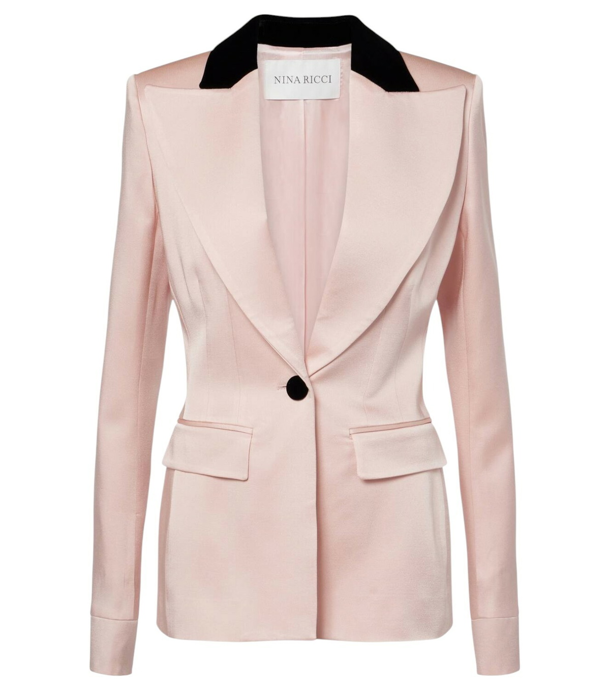 ジャケット NINA RICCI Women Jackets 25PCVE003AC0123 U2785 Pink Nina Ricci Cropped Satin Bomber Jacket In Pink - 40% Off