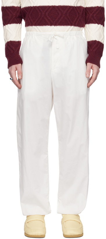 Photo: Dries Van Noten Off-White Drawstring Trousers