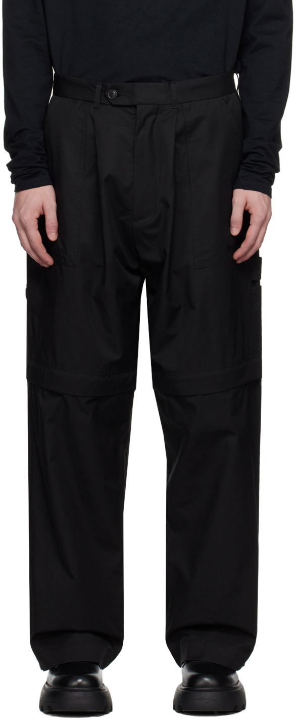 Lownn Black Zip Panel Trousers Lownn