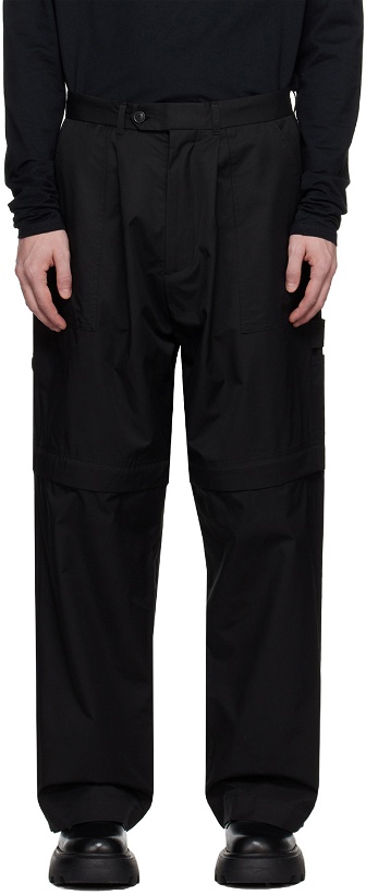 Photo: Lownn Black Zip Panel Trousers