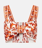 Dolce&Gabbana Majolica cotton poplin crop top