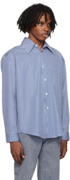 OUR LEGACY Blue & White Coco 70s Shirt