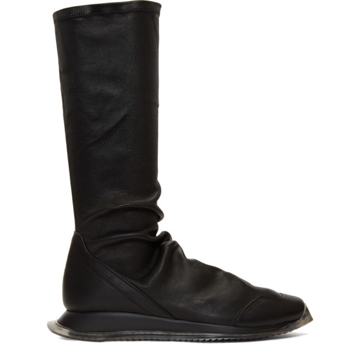 Photo: Rick Owens Black Oblique Runner Stocking Sneakers