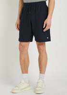 Emporio Armani Logo-embroidered Piqué Cotton Shorts Navy