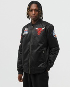 Mitchell & Ness Chicago Bulls   Flight Satin Bomber Jacket Black - Mens - College Jackets/Team Jackets