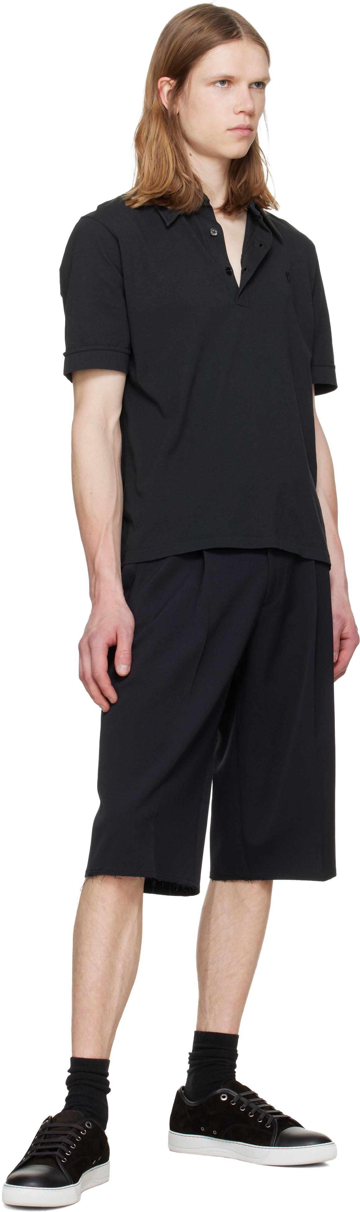 Lanvin Black DBB1 Leather & Suede Sneakers