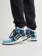 AMIRI - Skel-Top Colour-Block Leather and Nubuck High-Top Sneakers - Blue