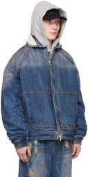 Juun.J Blue Padded Denim Jacket