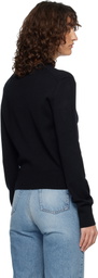 AMI Paris Black Wool Ami de Coeur Cardigan