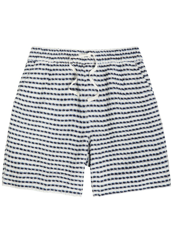 Photo: Che Riita Textured Patterned Linen Shorts Navy