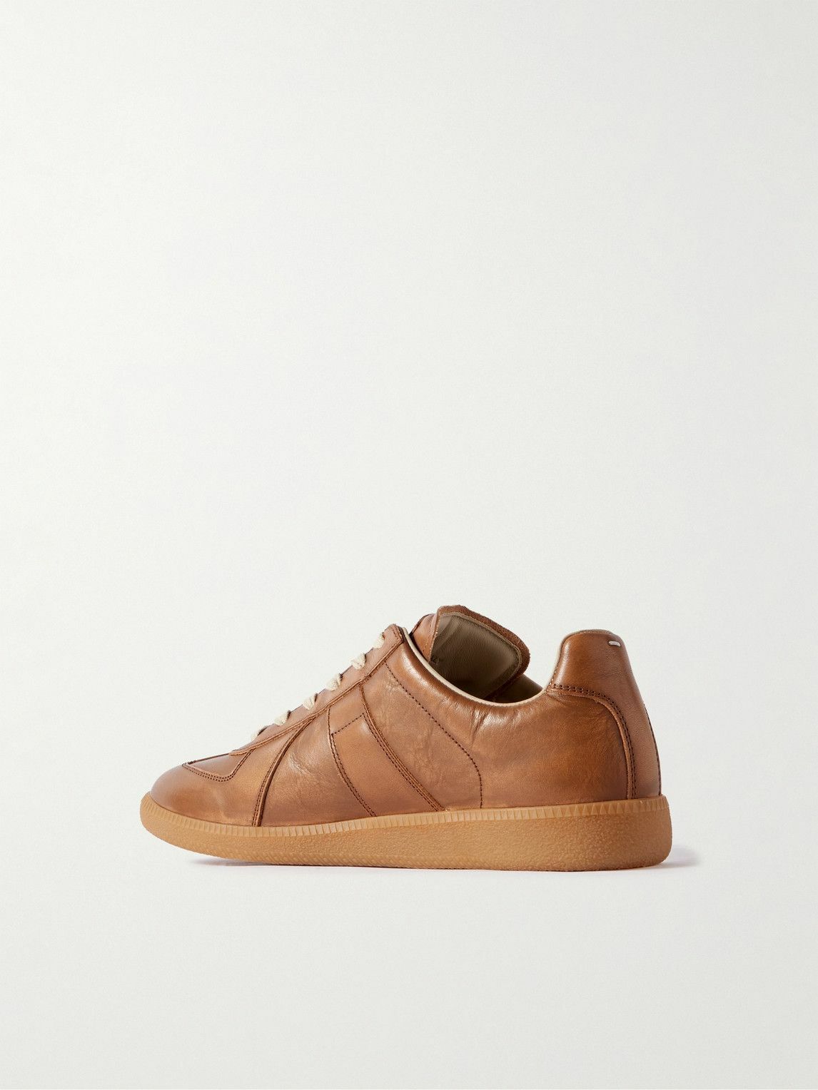 Maison Margiela - Replica Burnished-Leather Sneakers - Brown
