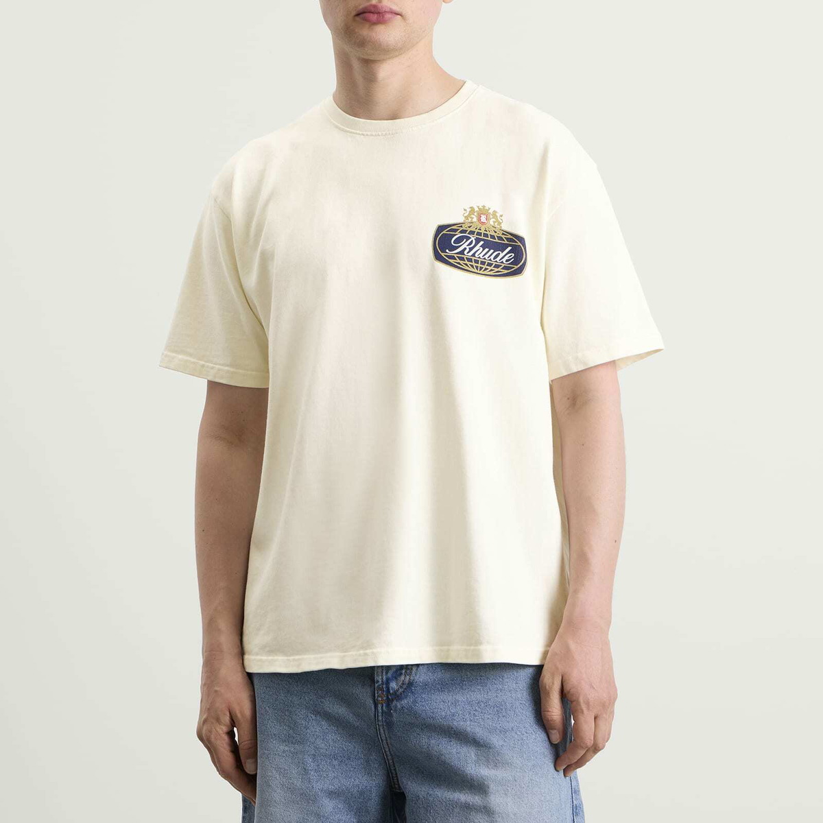 Rhude Men's Safari Crest T-Shirt in Vintage White/Blue/Red