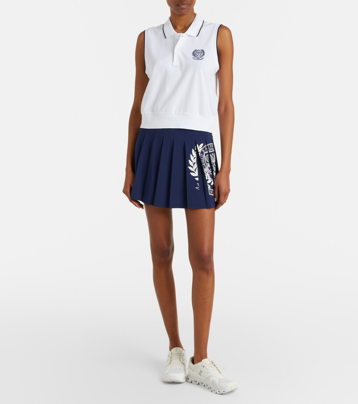 Polo Ralph Lauren x Wimbledon logo pleated tennis skirt