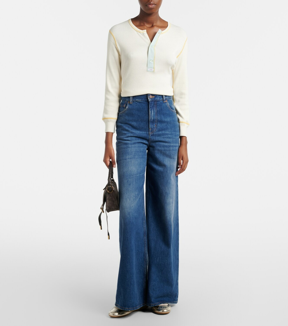 Chloé Chloé Kick metallic leather flats