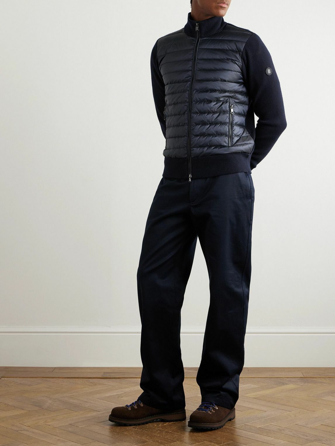 Bogner ボグナー 中綿 ジャケット ベスト ネイビー LLサイズ Bogner - Zisco Slim-Fit Quilted Shell-Panelled Wool Down Jacket