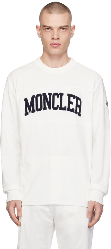 Photo: Moncler White Embroidered Sweatshirt