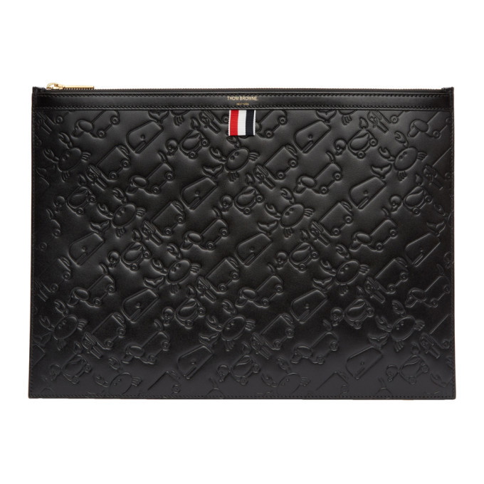 Photo: Thom Browne Black Large Toy Icon Laptop Holder