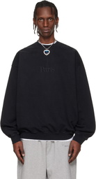 VETEMENTS Black 'Paris' Embroidered Sweatshirt