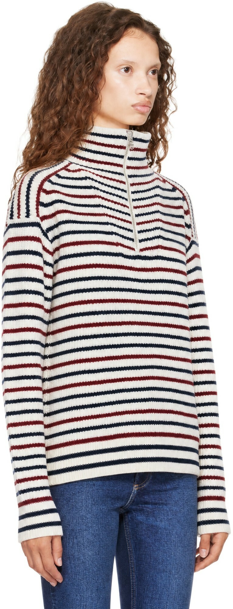 rag & bone Multicolor Georgie Stripe Half Zip Sweater