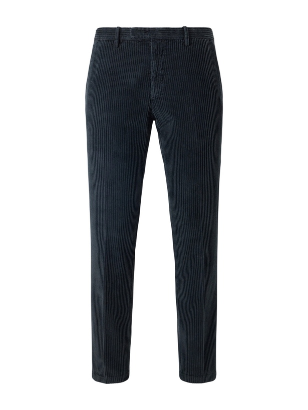 Photo: Boglioli - Straight-Leg Cotton and Modal-Blend Corduroy Suit Trousers - Blue