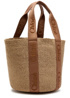 Chloe Woody Logo-embroidered Raffia Basket bag - Natural - One Size