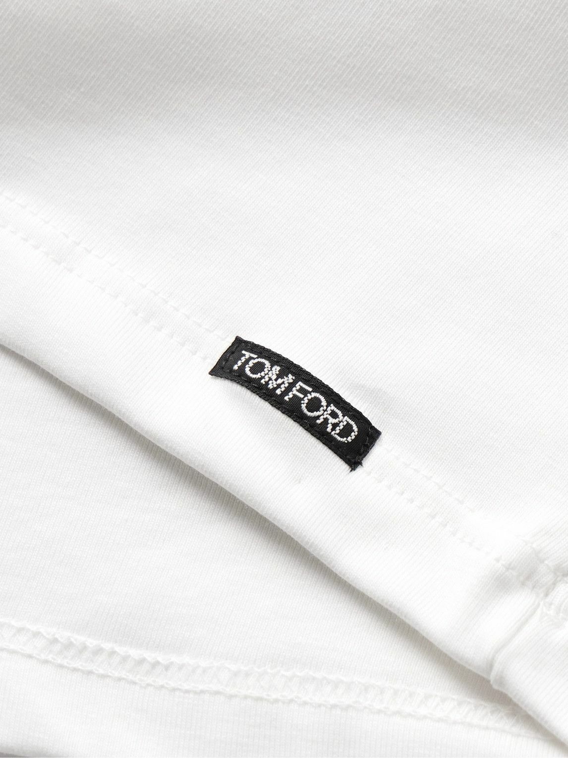 TOM FORD - Stretch-Cotton Jersey Henley Pyjama T-Shirt - White TOM
