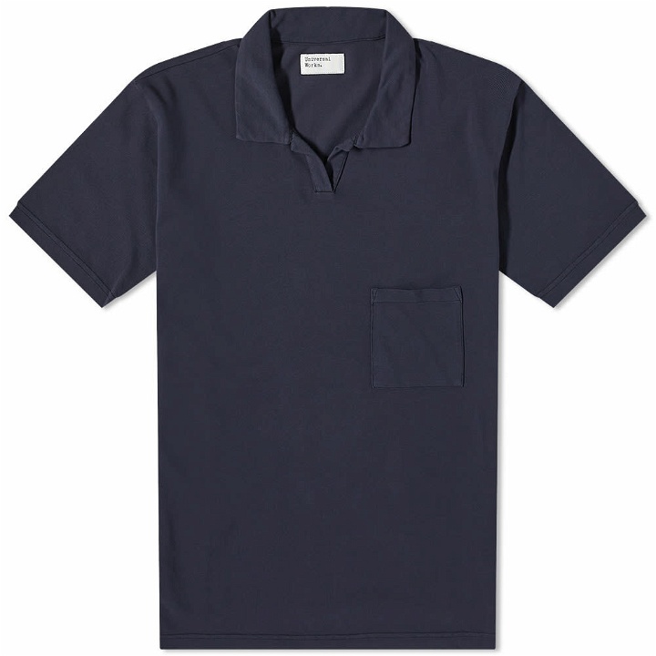 Photo: Universal Works Men's Vacation Polo Shirt in Navy