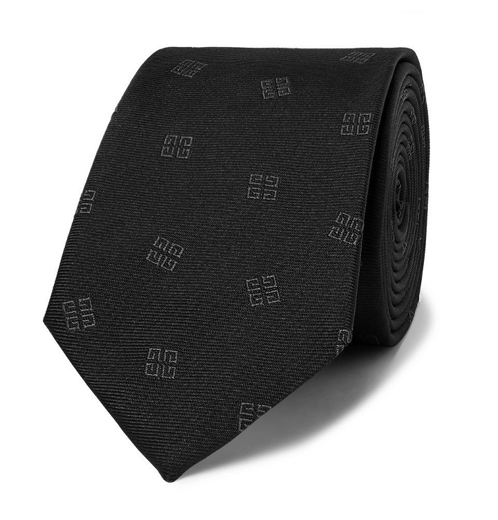 Photo: Givenchy - 6.5cm Logo-Embroidered Silk-Faille Tie - Black