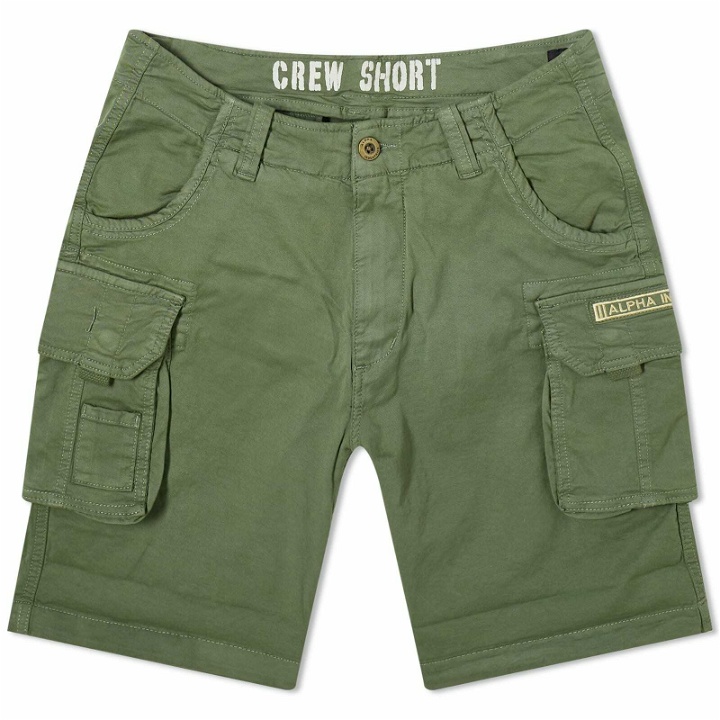 Photo: Alpha Industries Men's Crew Shorts in Vintage Green