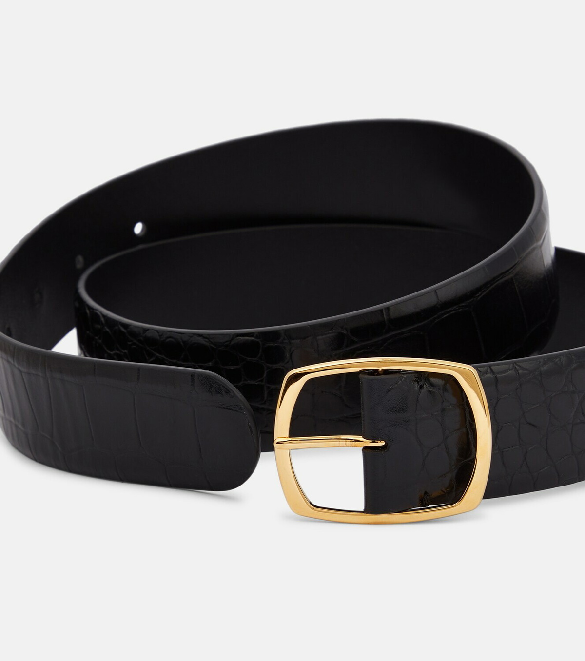 The Row Oval croc effect leather belt The Row