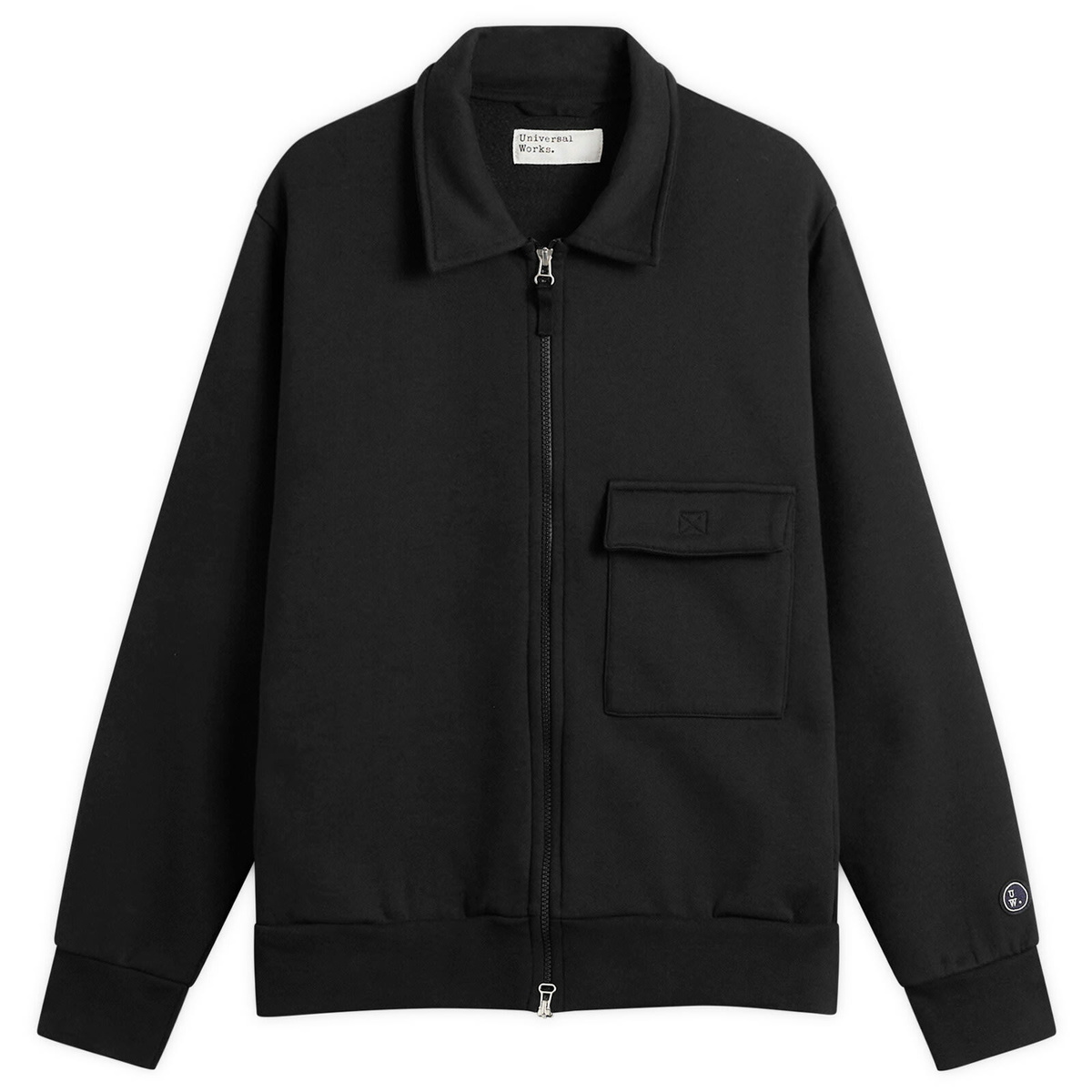 Universal Works Men's TylerZip Sweat Jacket in Black