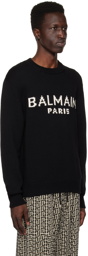 Balmain Black Jacquard Sweater