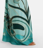 La DoubleJ Roy printed one-shoulder silk maxi dress
