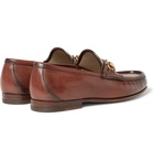 Gucci - Roos Horsebit Burnished-Leather Loafers - Brown