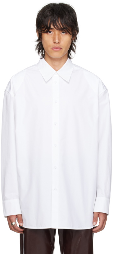 Photo: Jil Sander White Spread Collar Shirt