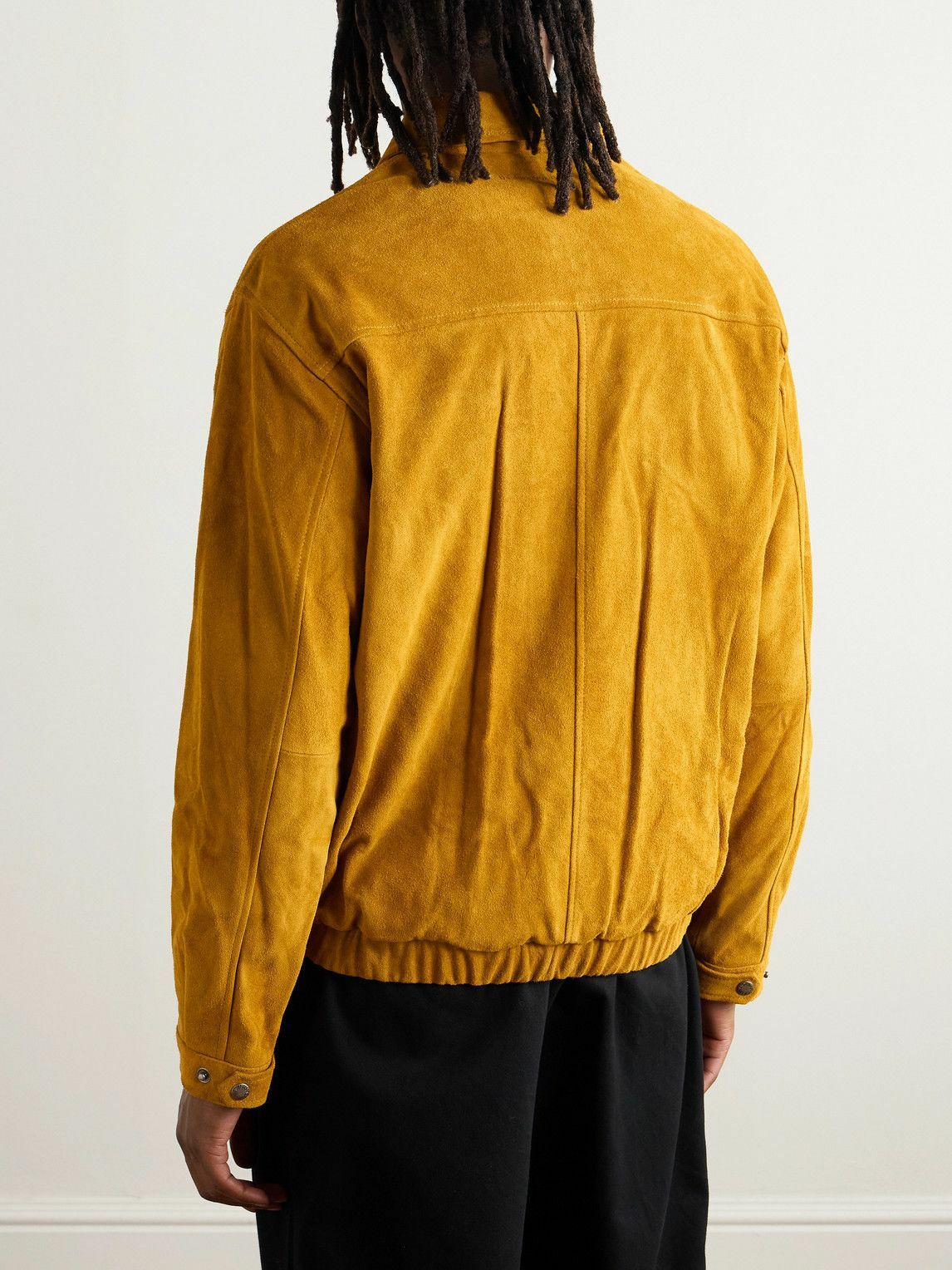 thisisneverthat - Panelled Suede Harrington Jacket - Orange 