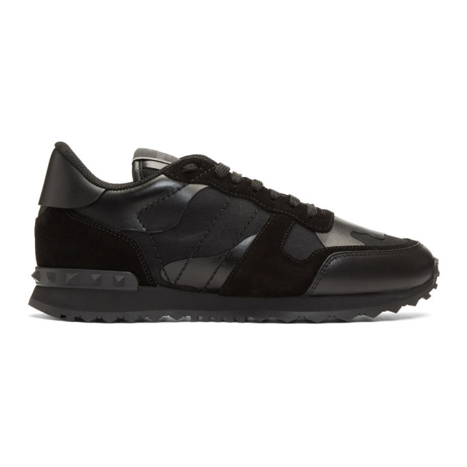 Photo: Valentino Black Valentino Garavani Camo Rockrunner Sneakers