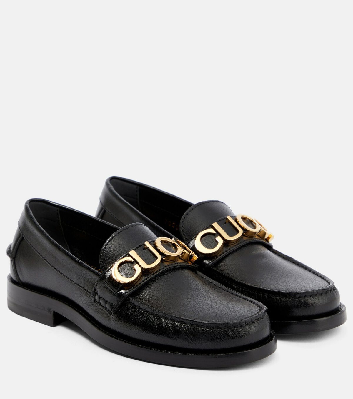 【送料&関税込】Gucci Logo Loafers Gucci - Logo leather loafers Gucci