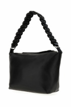 Kara Black Nappa Leather Lattice Shoulder Bag