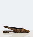 Prada Leopard-print calf hair slingback flats